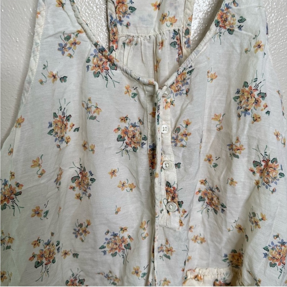 Aeria off white floral peplum racer back top - Picture 3 of 6